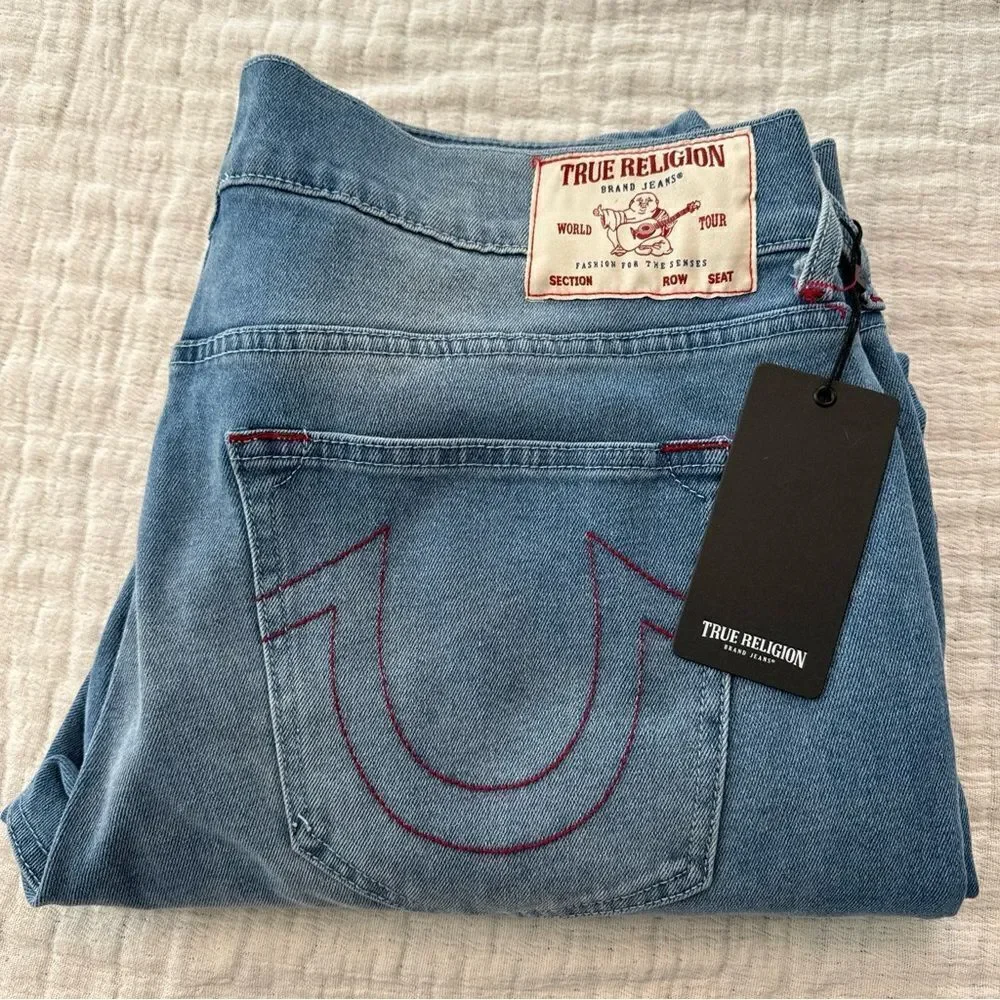 True Religion Jeans Mens 34 Blue Denim Pants Geno Relaxed Slim NWT $159
